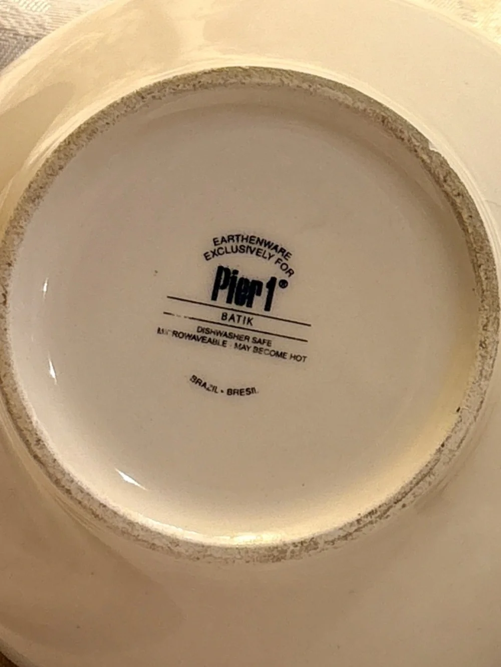 Vintage Pier 1 Batik Bowls Blue White Ceramic Set of 2